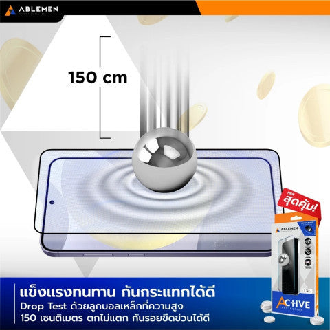 Ablemen FF Active ฟิล์มกระจกใสชนิดเต็มจอ For Samsung S25 Ultra / S25+ / S25 / S24 Ultra / S24+ / S24
