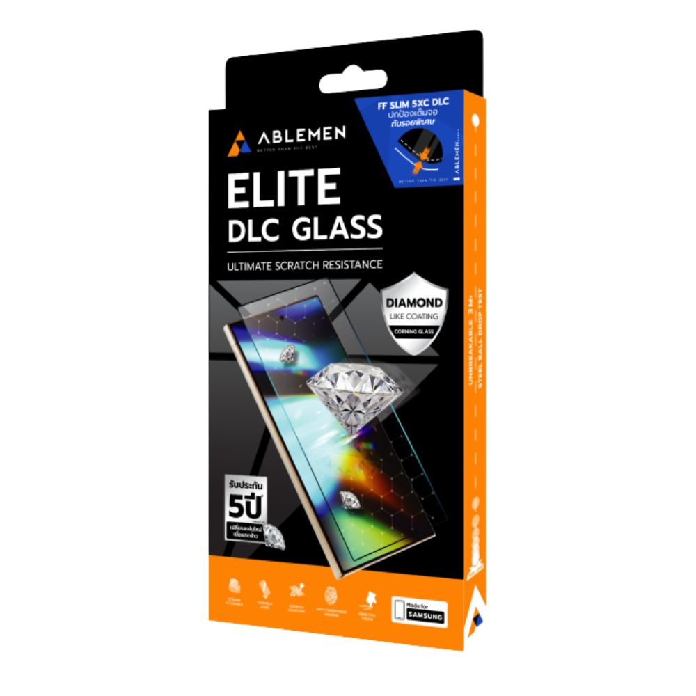 Ablemen FF Corning Elite Glass ฟิล์มกระจกลงโค้ง  เคลือบสาร DLC For Samsung S26 Ultra