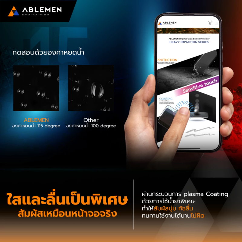 Ablemen FF Corning Gorilla ฟิล์มกระจกเต็มจอ For iPhone 17 Pro Max /17 Pro /16 Pro Max /16 Pro /15 Pro Max/15  Pro