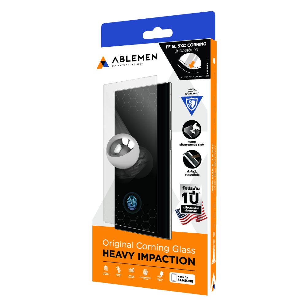 Ablemen FF Slim Corning Gorilla Glass ฟิล์มกระจกเต็มจอ  For Samsung S26 Ultra / S25 Ultra / S24 Ultra / S21