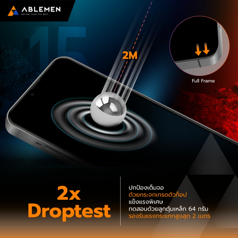 Ablemen FF Matte ฟิล์มกระจกเต็มจอผิวด้าน For iPhone 17 Pro Max/ 17 Pro/ 16 Pro Max/ 16 Pro/ 15 Pro Max/ 15 Pro/ 14 Pro Max/ 14 Pro