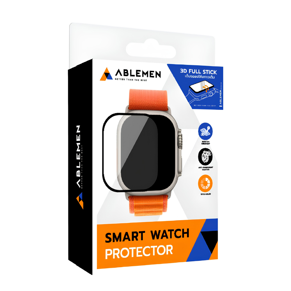 ABLEMEN 3D Full Stick ฟิล์มกระจกกันรอย For Apple Watch Series11/ Series10 / 46mm / 42mm