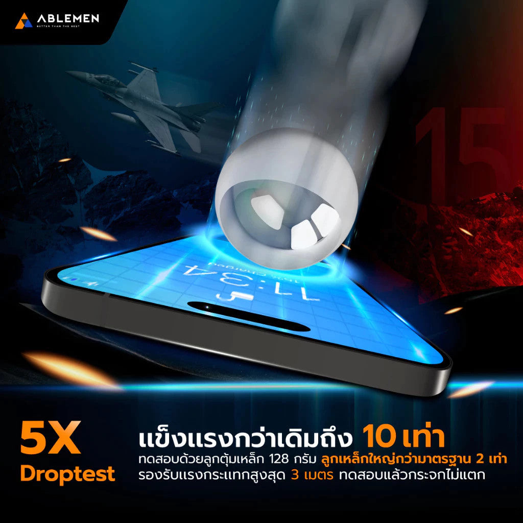 Ablemen Crystal Glass ฟิล์มกระจกใสคริสตัลกลาส For iPhone 17 Pro Max / 17 Pro / 16 Pro Max / 16 Pro / 15 Pro Max / 15 Pro