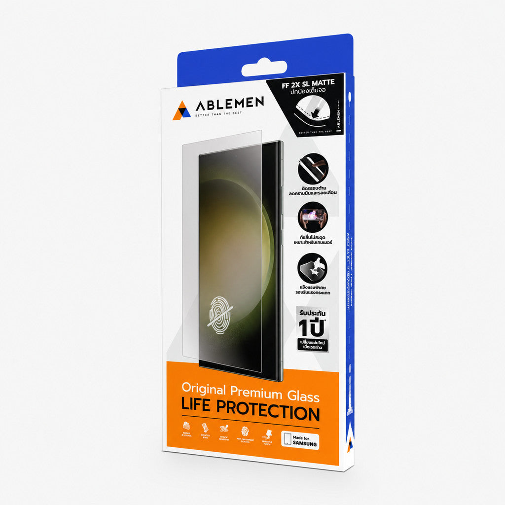 Ablemen FF Matte Slim ฟิล์มกระจกเต็มจอแบบด้าน For Samsung S26 Ultra / S25 Ultra / S24 Ultra