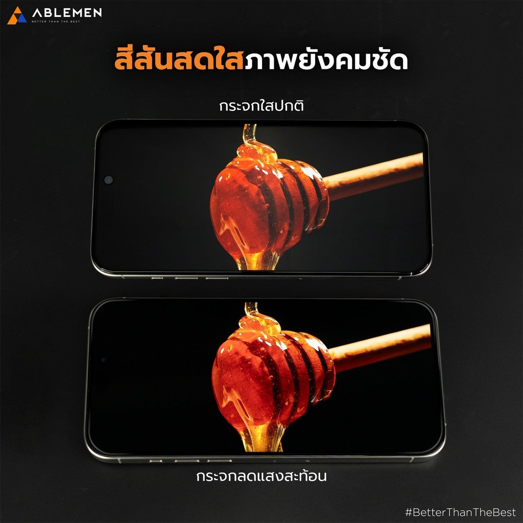 Ablemen FF Slim Corning Anti Reflective กระจกเต็มจอ ลดเเสงสะท้อน For iPhone 17 Pro Max / 17 Pro / 16 Pro Max / 16 Pro