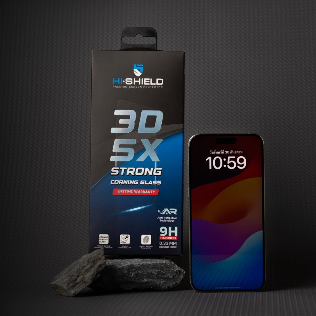 HI-SHIELD 3D 5X Strong Corning Glass kit ฟิล์มกระจกนิรภัย For iPhone 17 Pro Max / 16 Pro Max / 15 Pro Max / Plus / Air