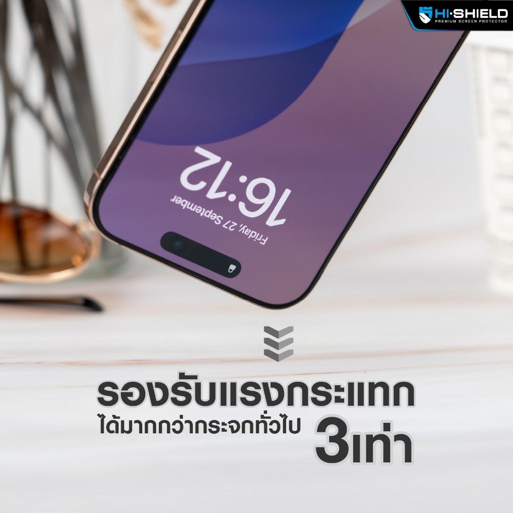 HI-SHIELD 3D Triple Strong Max installation kit ฟิล์มกระจกนิรภัย For iPhone 17 Pro Max/16 Pro Max/15 Pro Max/14 Pro Max