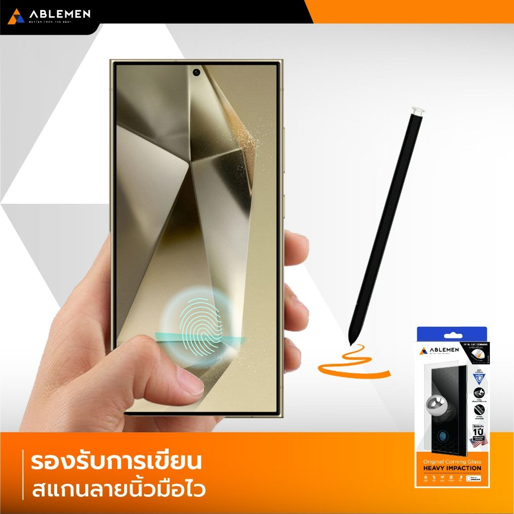 Ablemen FF Slim Corning Gorilla Glass ฟิล์มกระจกเต็มจอ  For Samsung S26 Ultra / S25 Ultra / S24 Ultra / S21