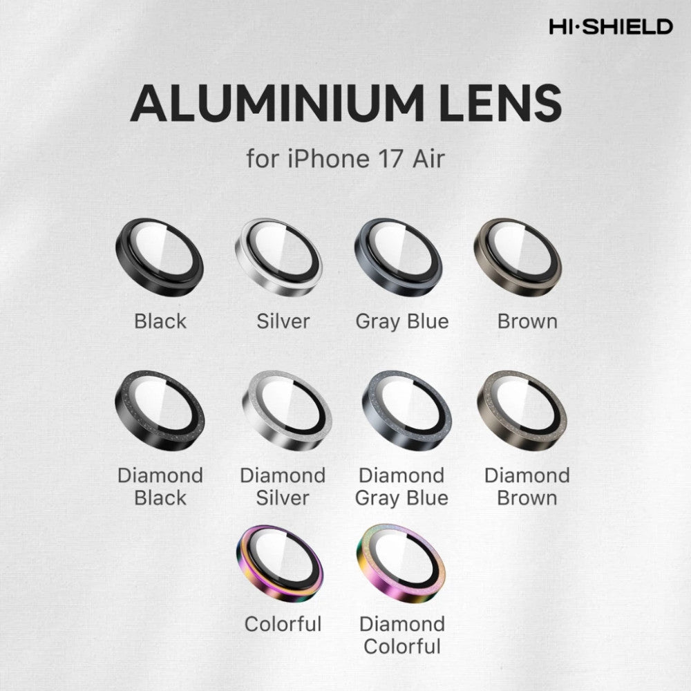 HI-SHIELD Aluminium Lens กระจกกันเลนส์กล้อง For iPhone 17 Pro Max / 17 Pro / 17 / 17 Air