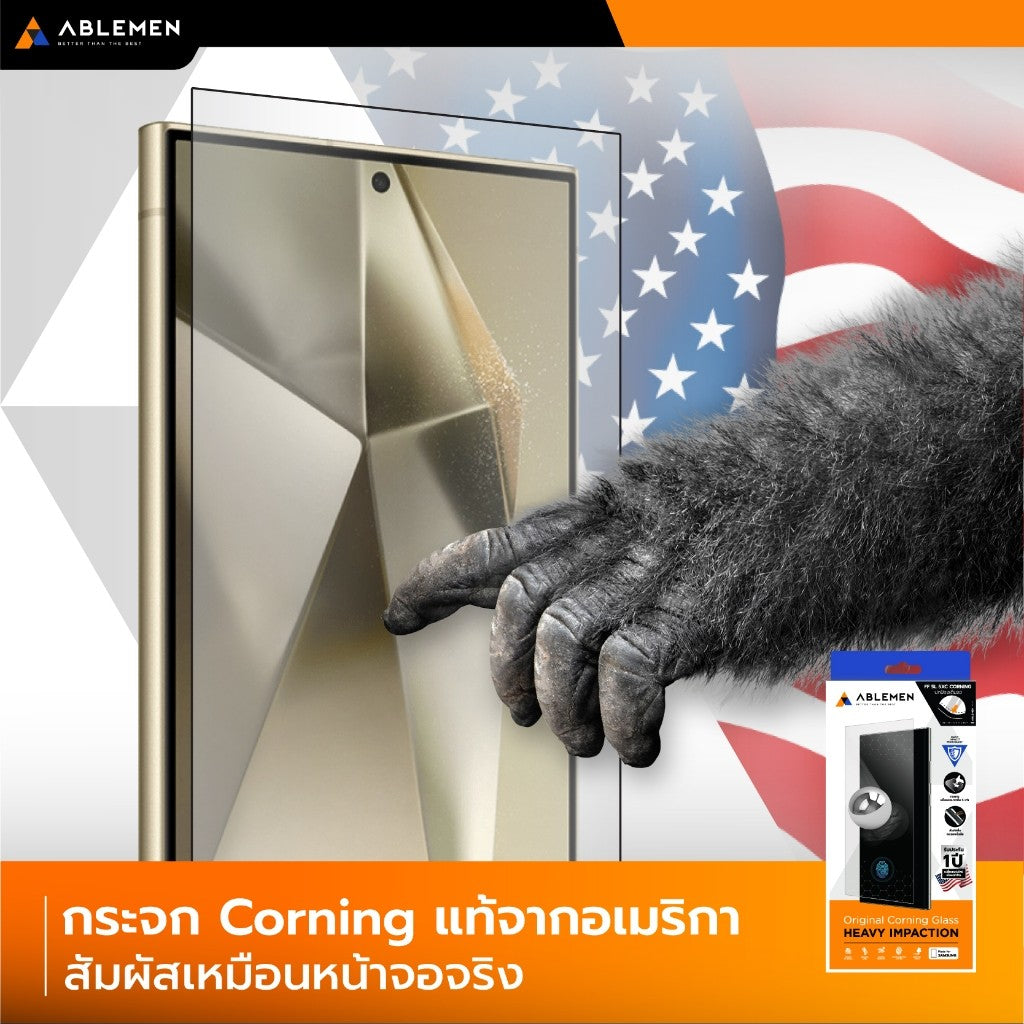 Ablemen FF Slim Corning Gorilla Glass ฟิล์มกระจกเต็มจอ  For Samsung S26 Ultra / S25 Ultra / S24 Ultra / S21
