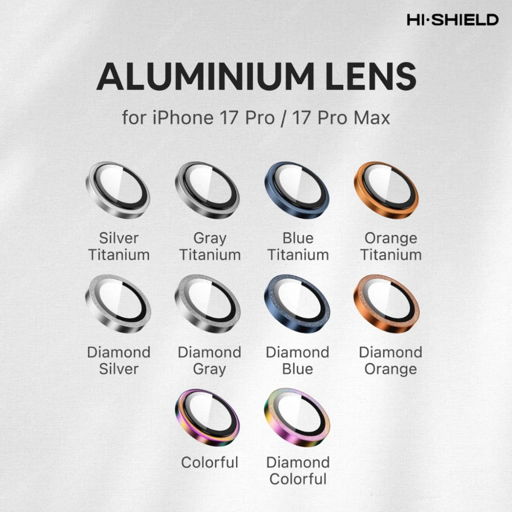 HI-SHIELD Aluminium Lens กระจกกันเลนส์กล้อง For iPhone 17 Pro Max / 17 Pro / 17 / 17 Air