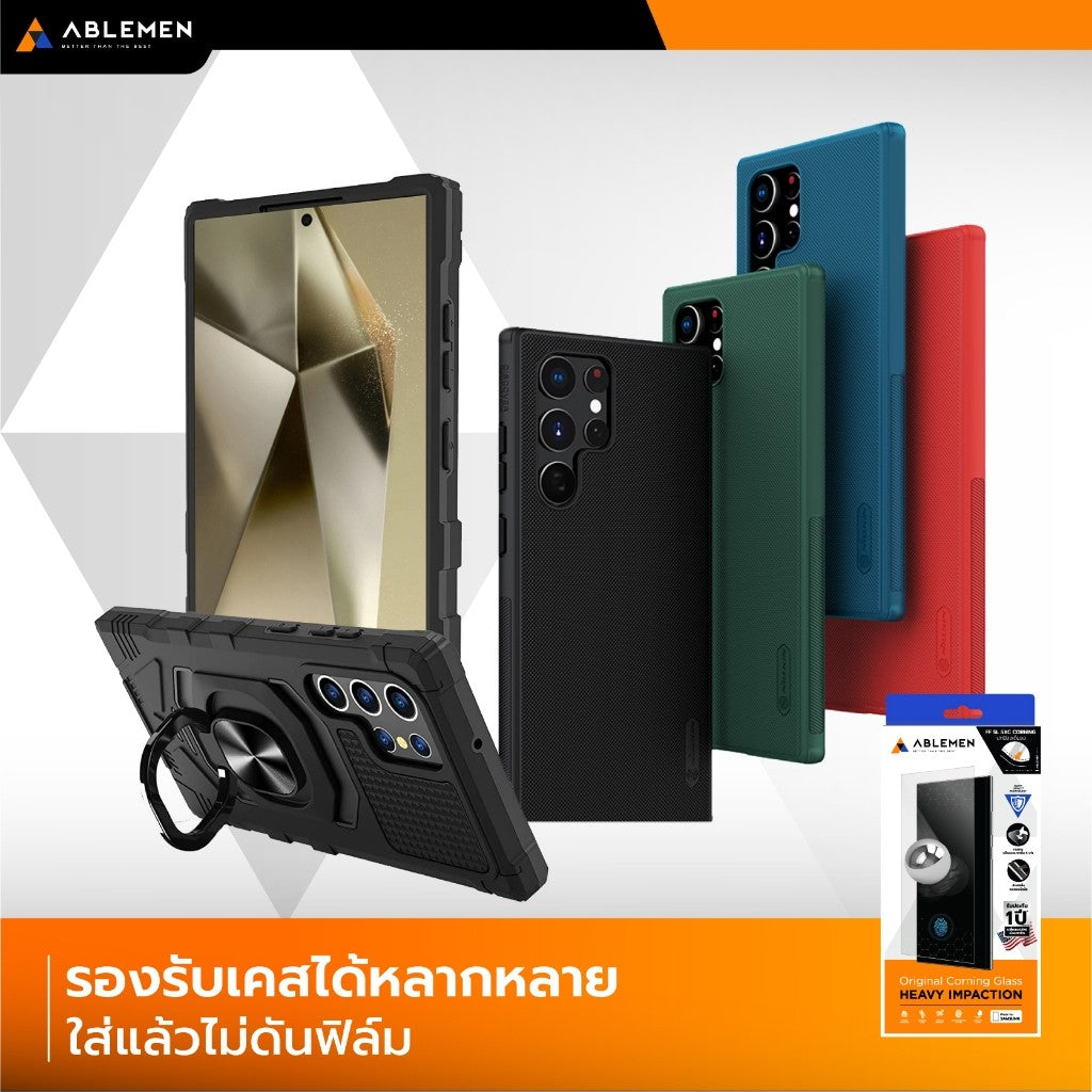 Ablemen FF Slim Corning Gorilla Glass ฟิล์มกระจกเต็มจอ  For Samsung S26 Ultra / S25 Ultra / S24 Ultra / S21